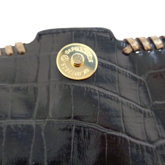 MARIO VALENTINO Mini Bag Black Canvas and Black Croc Embossed Leather - Picture 12 of 14